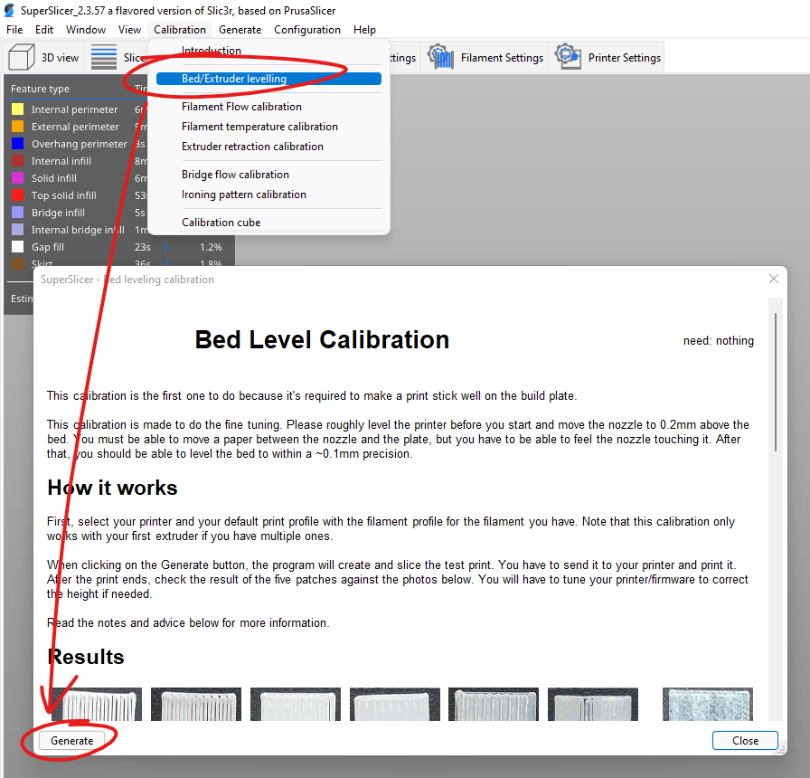 generate bed levelling G-code from SuperSlicer